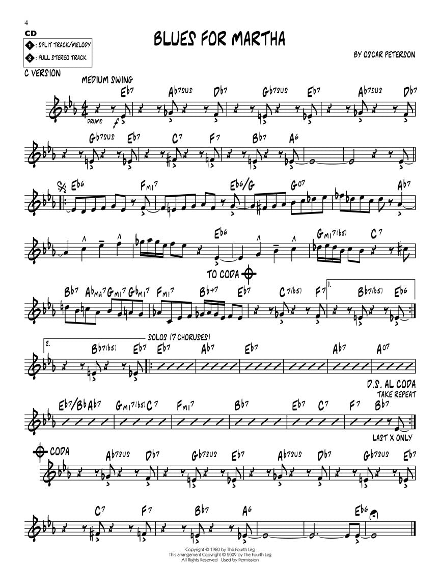 Peterson, Oscar - Jazz Play-Along Vol. 109