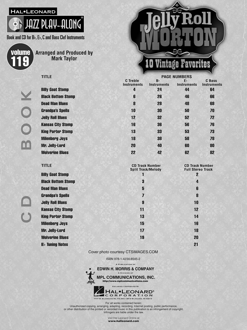 Morton, Jelly Roll - Jazz Play-Along Vol. 119