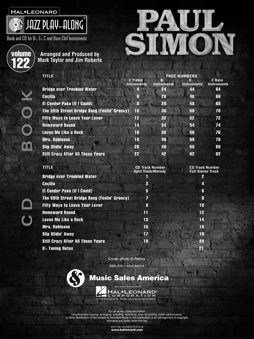 Simon, Paul - Jazz Play-Along Vol. 122