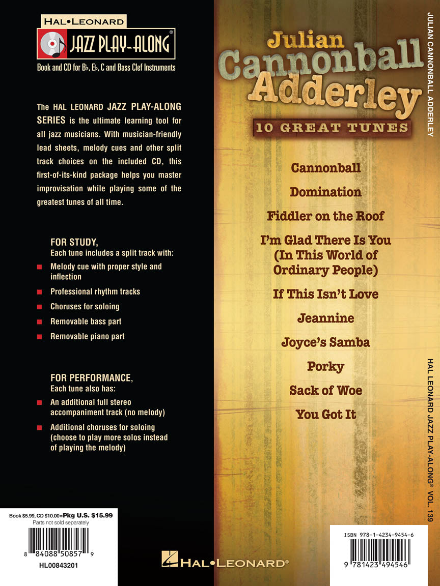 Adderley: Jazz Play-Along, Vol. 139