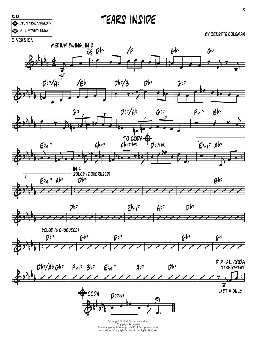 Coleman, Ornette - Jazz Play-Along Vol. 166