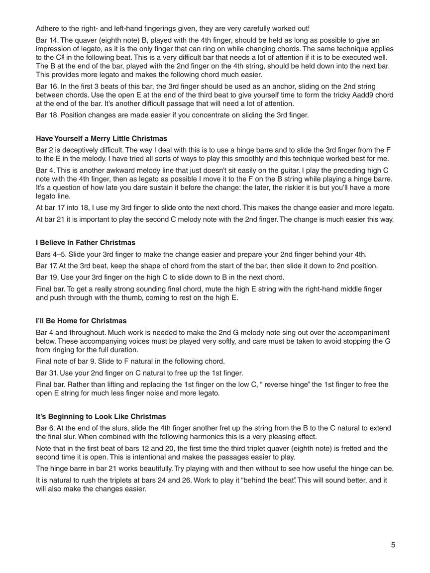 Christmas Songs for Solo Classical Guitar