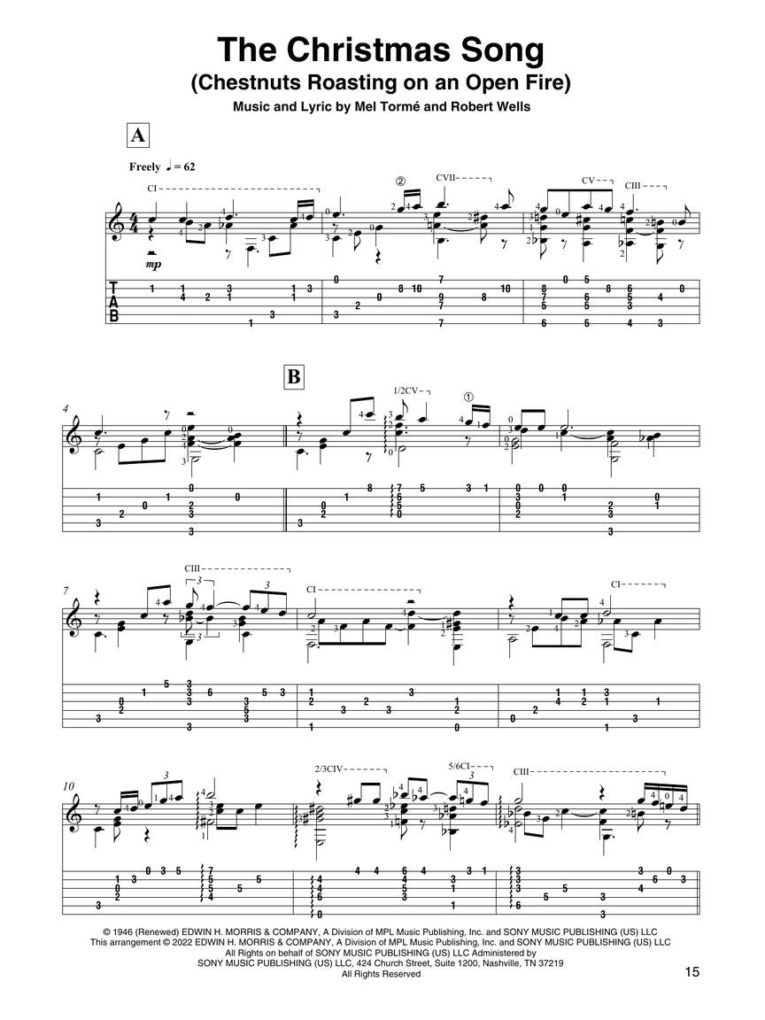 Christmas Songs for Solo Classical Guitar