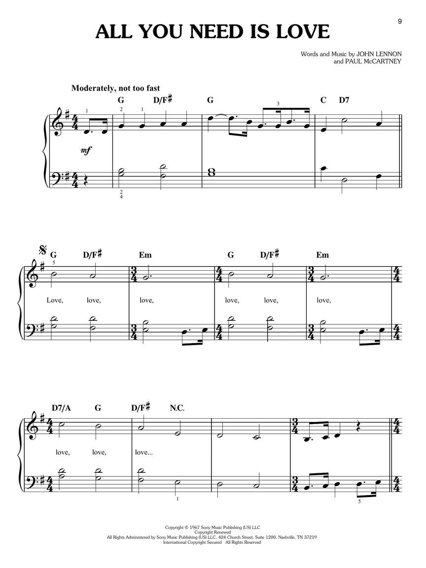 The Beatles – Songs in Easy Keys