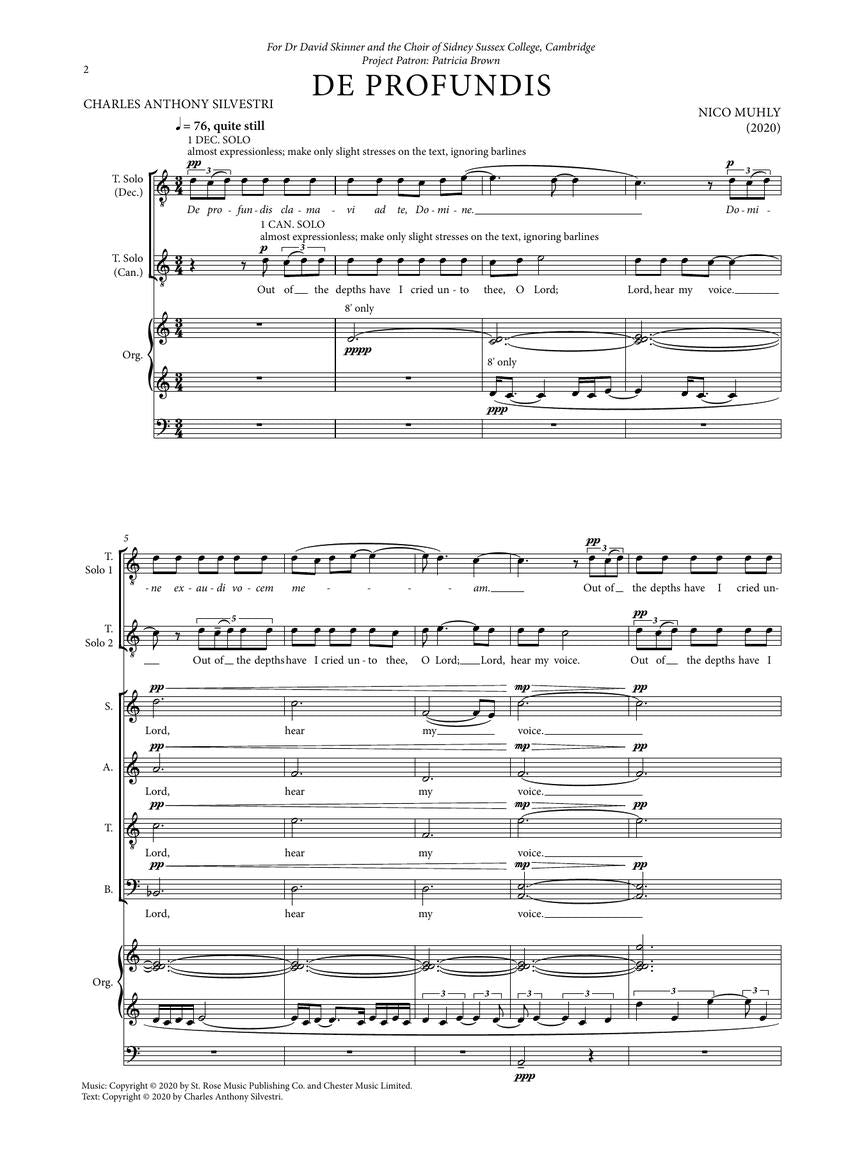 Muhly De Profundis