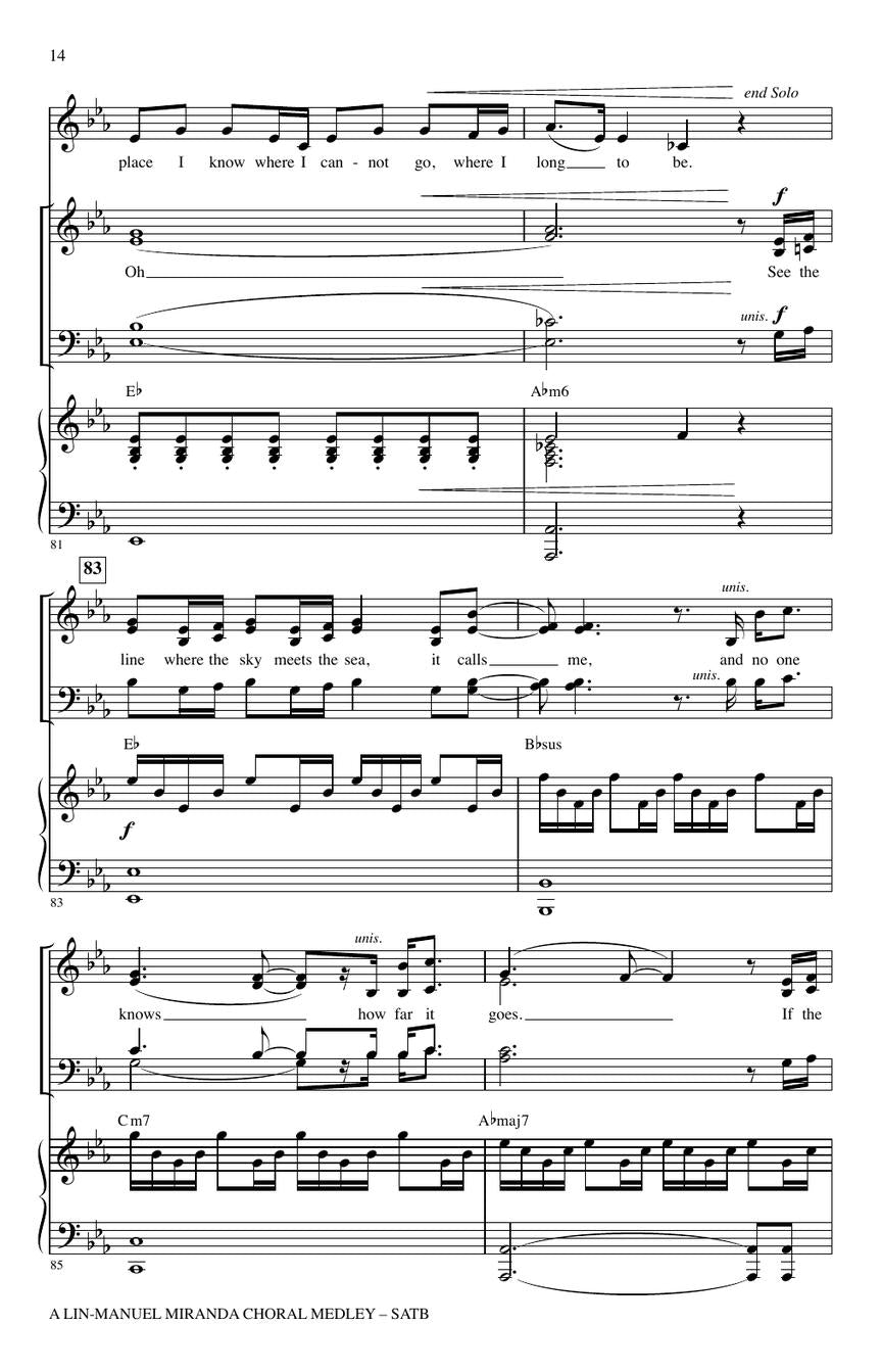 Lin-Manuel Miranda Choral Medley SATB