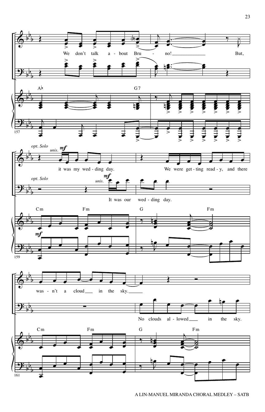 Lin-Manuel Miranda Choral Medley SATB