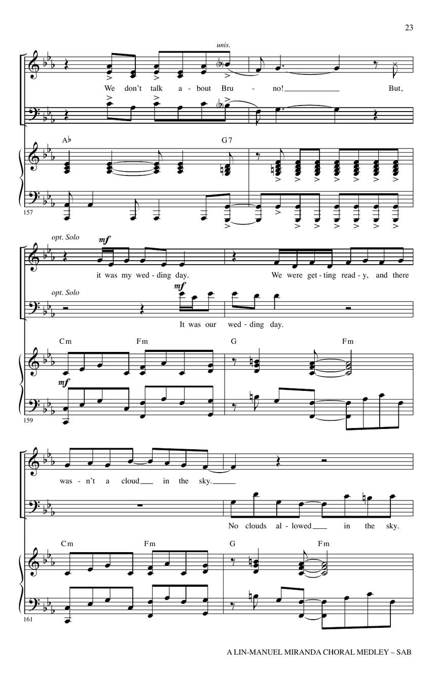 Lin-Manuel Miranda Choral Medley SAB