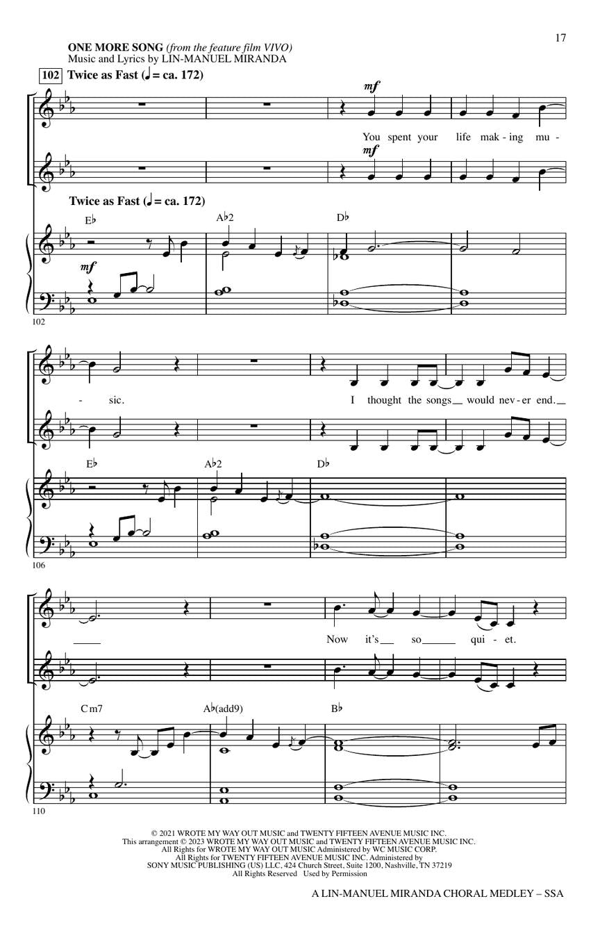 Lin-Manuel Miranda Choral Medley SSA