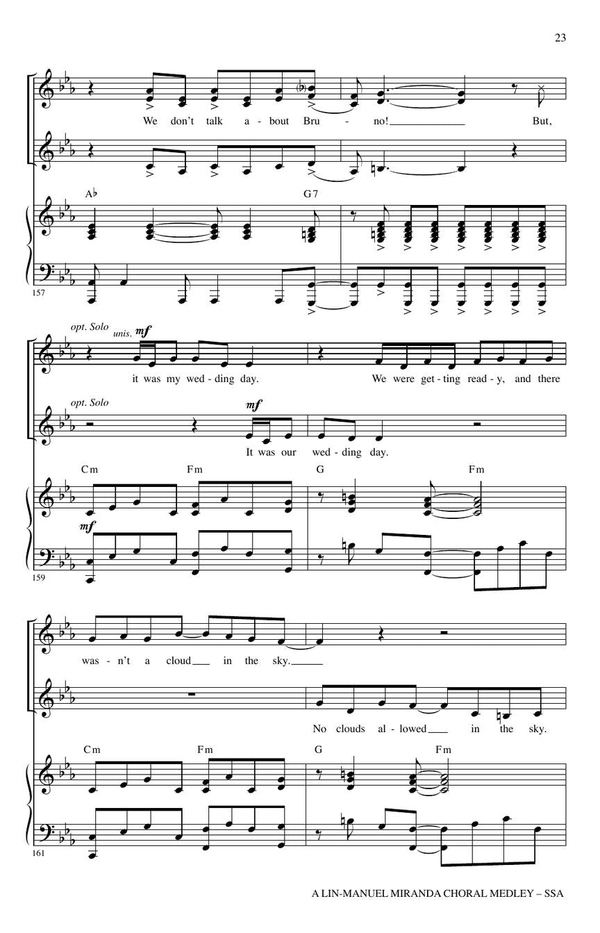 Lin-Manuel Miranda Choral Medley SSA