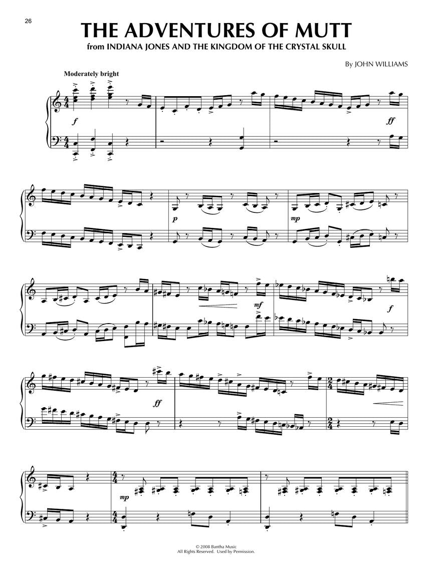 Willams Indiana Jones Piano Solo Collection