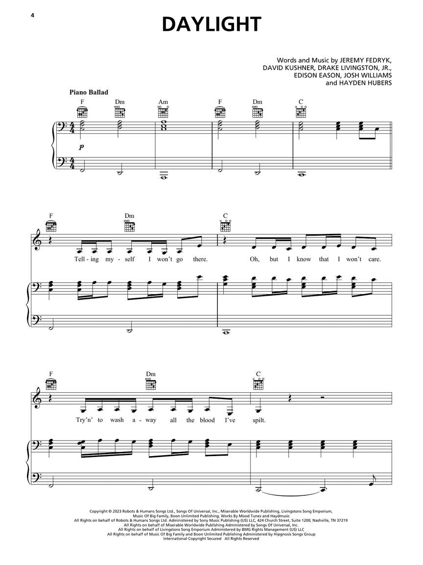 Top Hits of 2023 Arranged for Piano/Vocal/Guitar