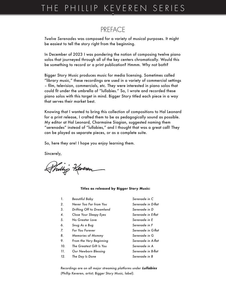 Keveren: Twelve Serenades for Piano