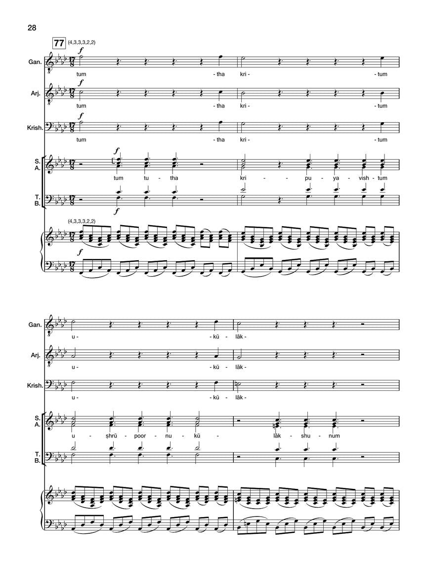 Glass: Satyagraha Opera in Three Acts Vocal Score