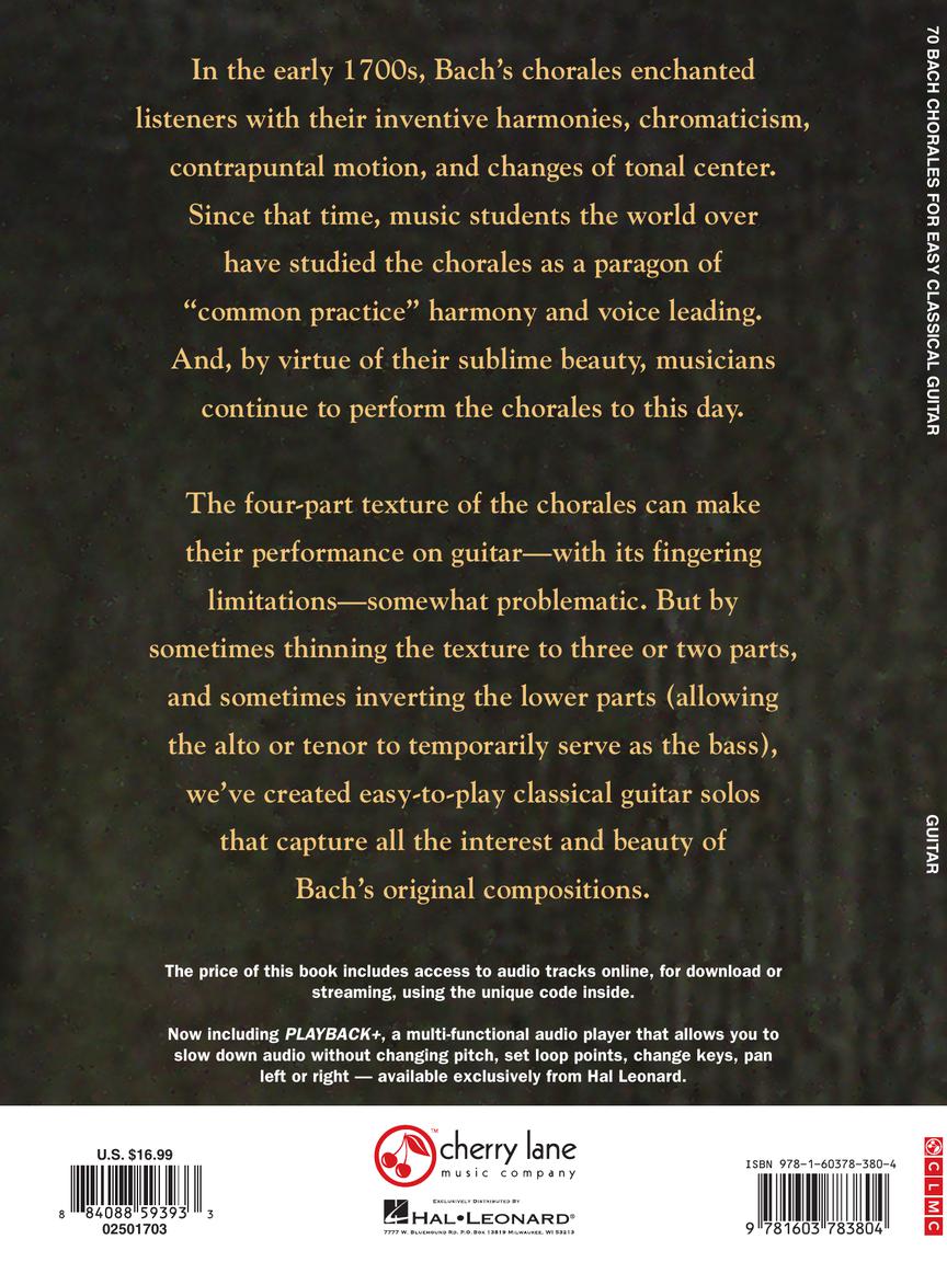 Seventy Bach Chorales for Easy Classical Guitar