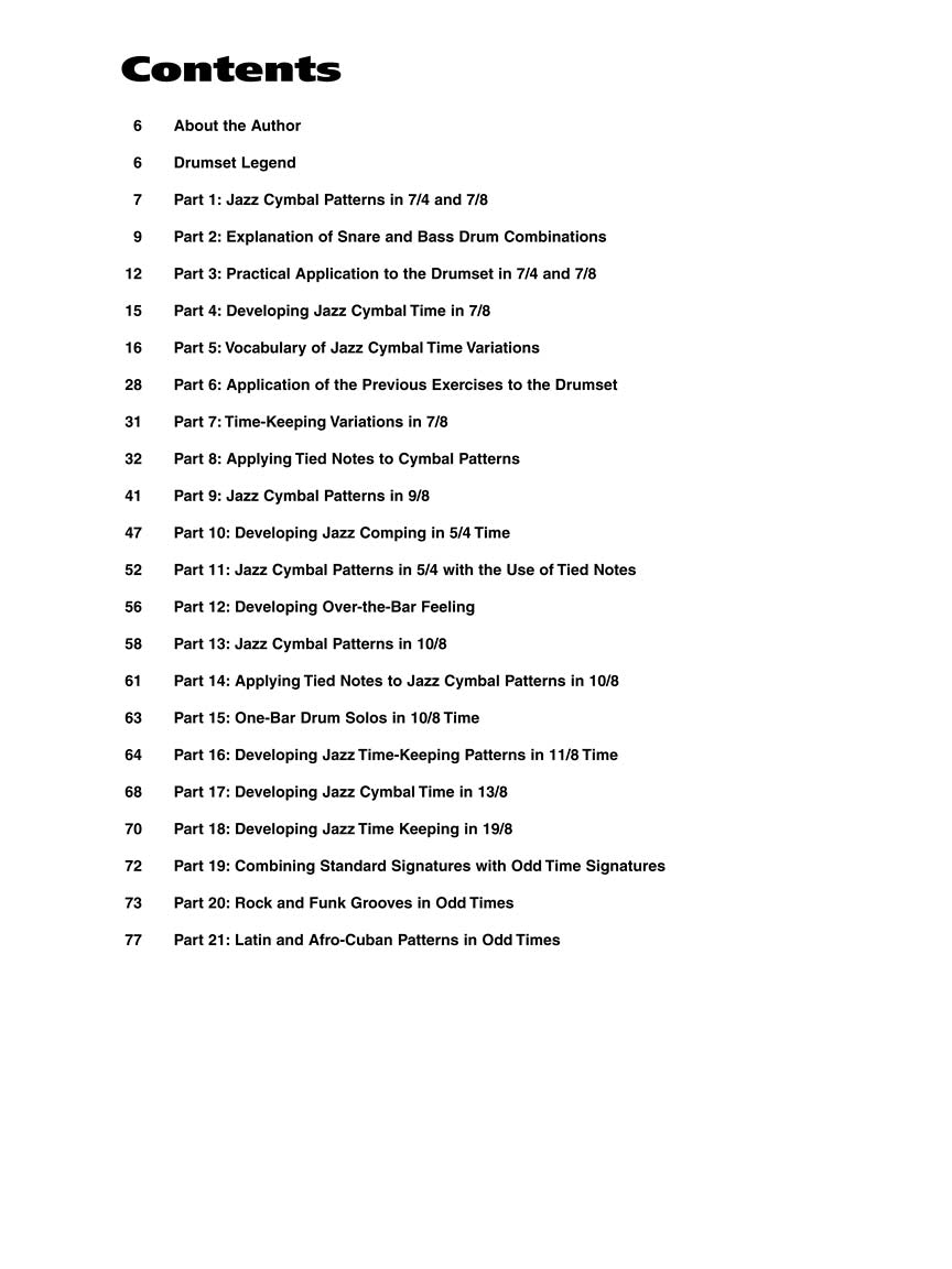 Odd Times - Patterns for Rock, Jazz, and Latin at the Drumset