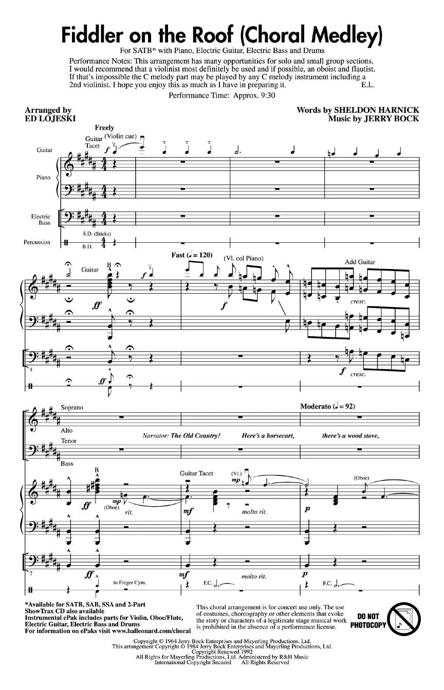 Fiddler on the Roof (Choral Medley)