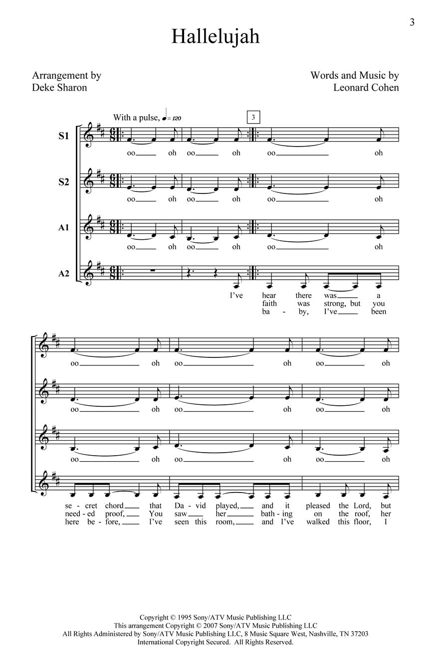 Cohen Hallelujah SSAA