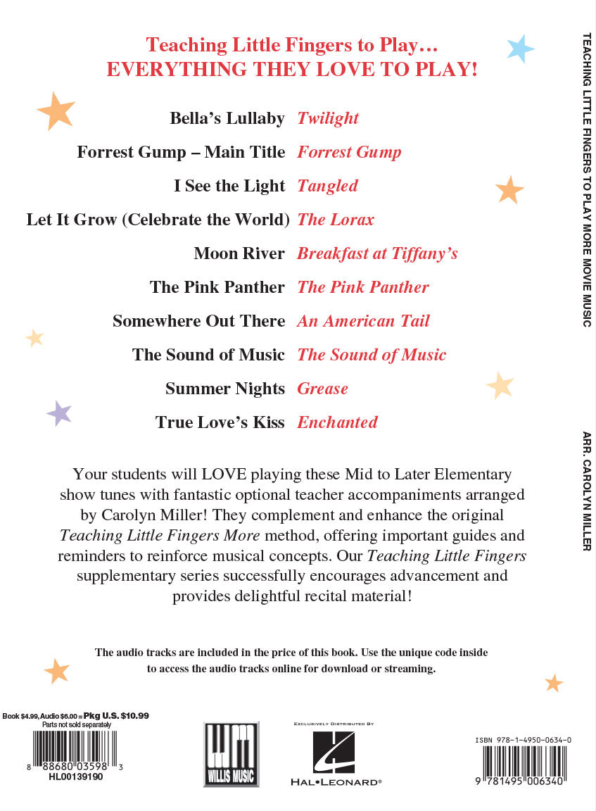 Teaching Little Fingers to Play More Movie Music (Book/Online Audio)