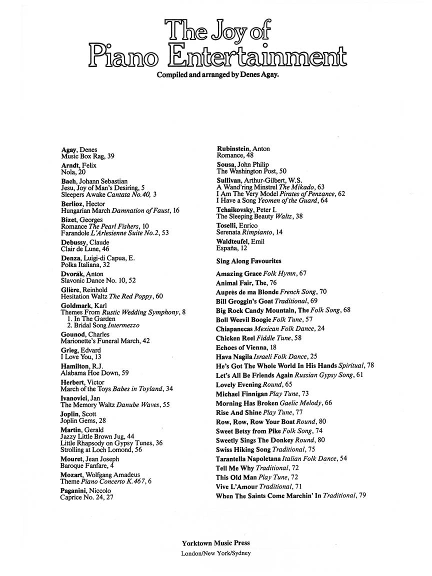 Joy of Piano Entertainment