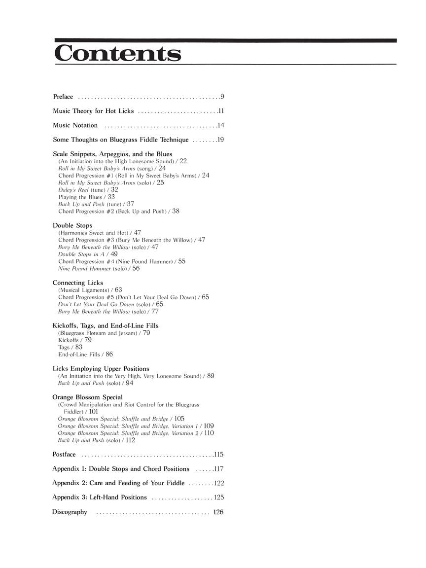 Hot Licks for Bluegrass Fiddle