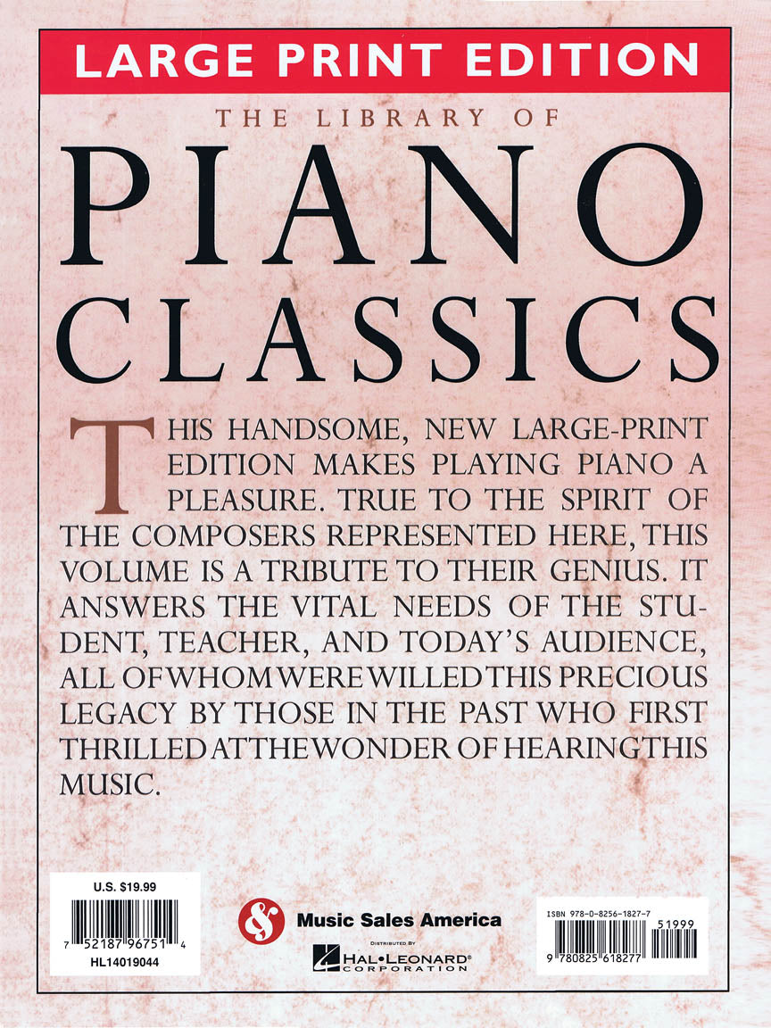 Library of Piano Classics - Large Print Edition