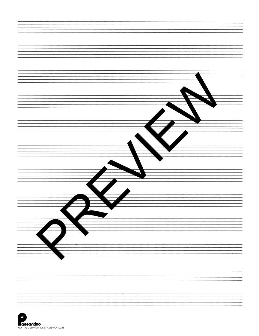 Manuscript Paper Looseleaf: Passantino Musipack Filler No 1, 96pgs, 12 Stave (8.5"x11")