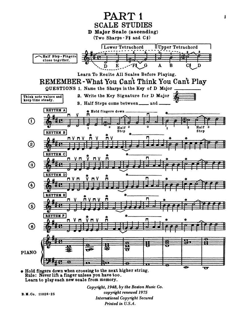 Herfurth A Tune a Day Violin Beginning Scales