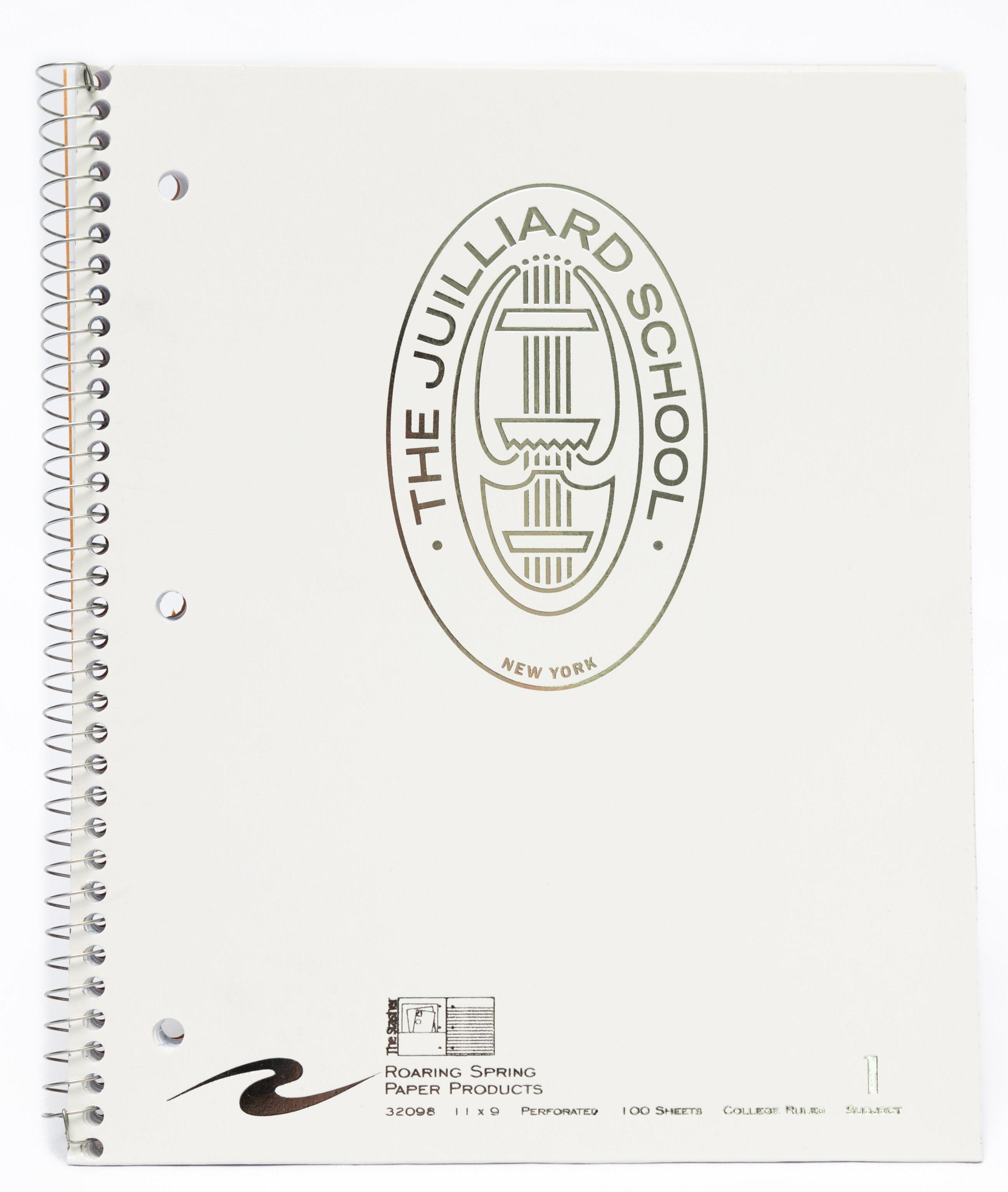 Notebook: Juilliard 1 Subject College Ruled Notebook with pockets