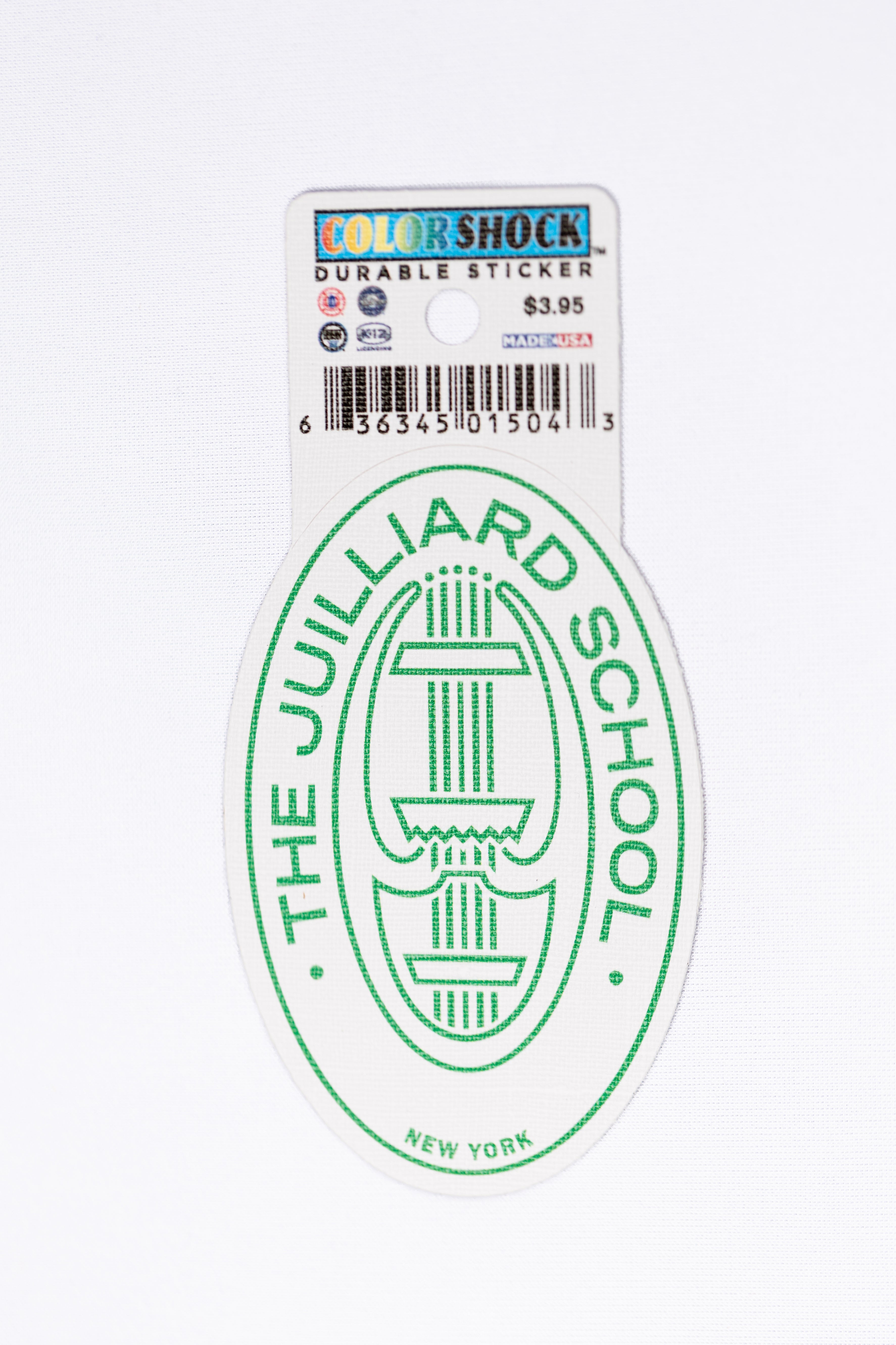 Clearance: Decal: Juilliard Durable Seal Sticker (white background with Yellow or Green)