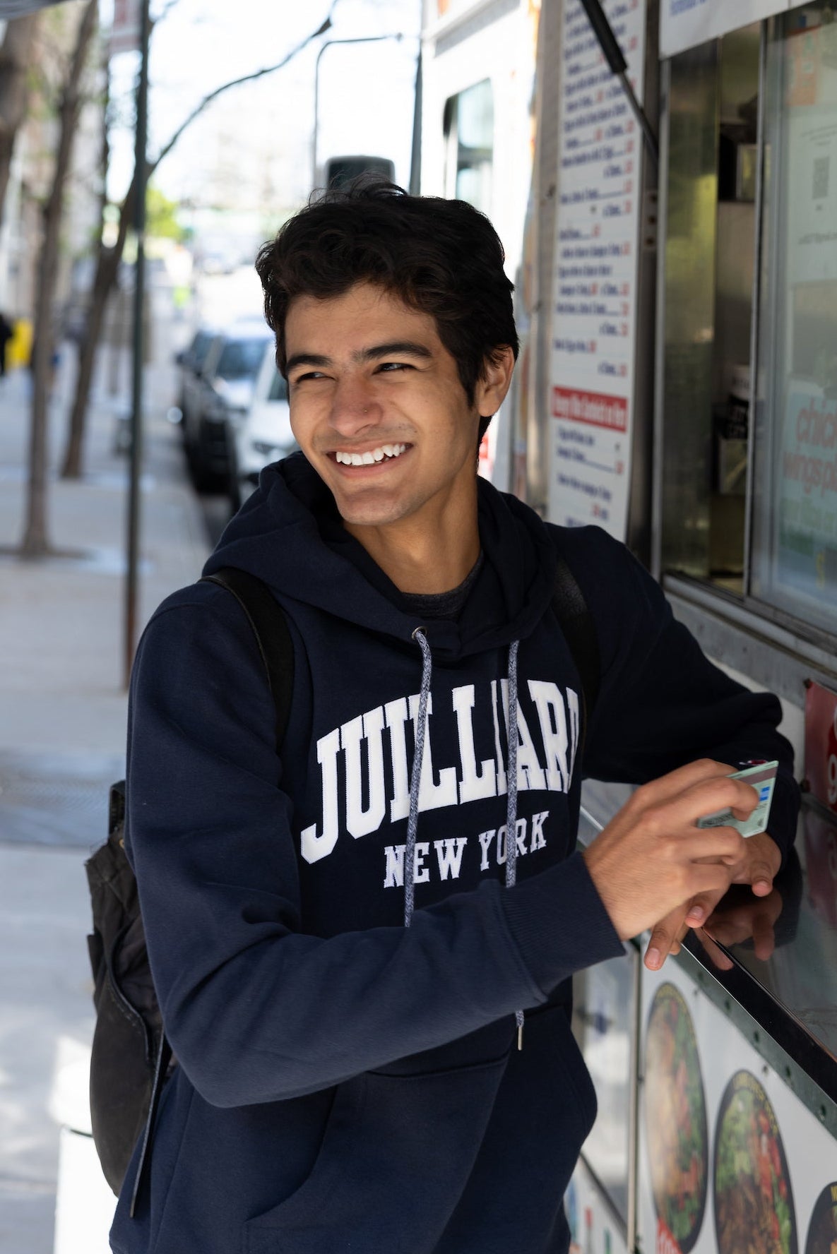 Sweatshirt: 1991 Embroidered Hooded Juilliard NEW YORK logo (L2* & Champion**)