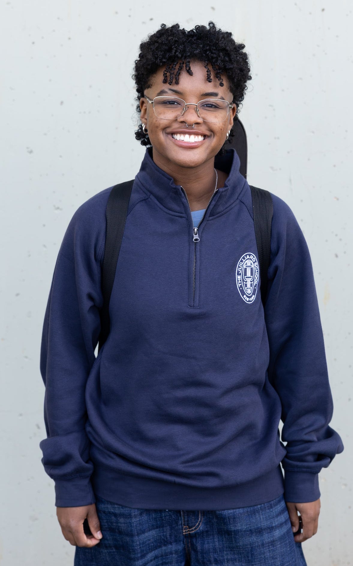 Sweatshirt: Essential Unisex Quarter Zip with Embroidered Seal