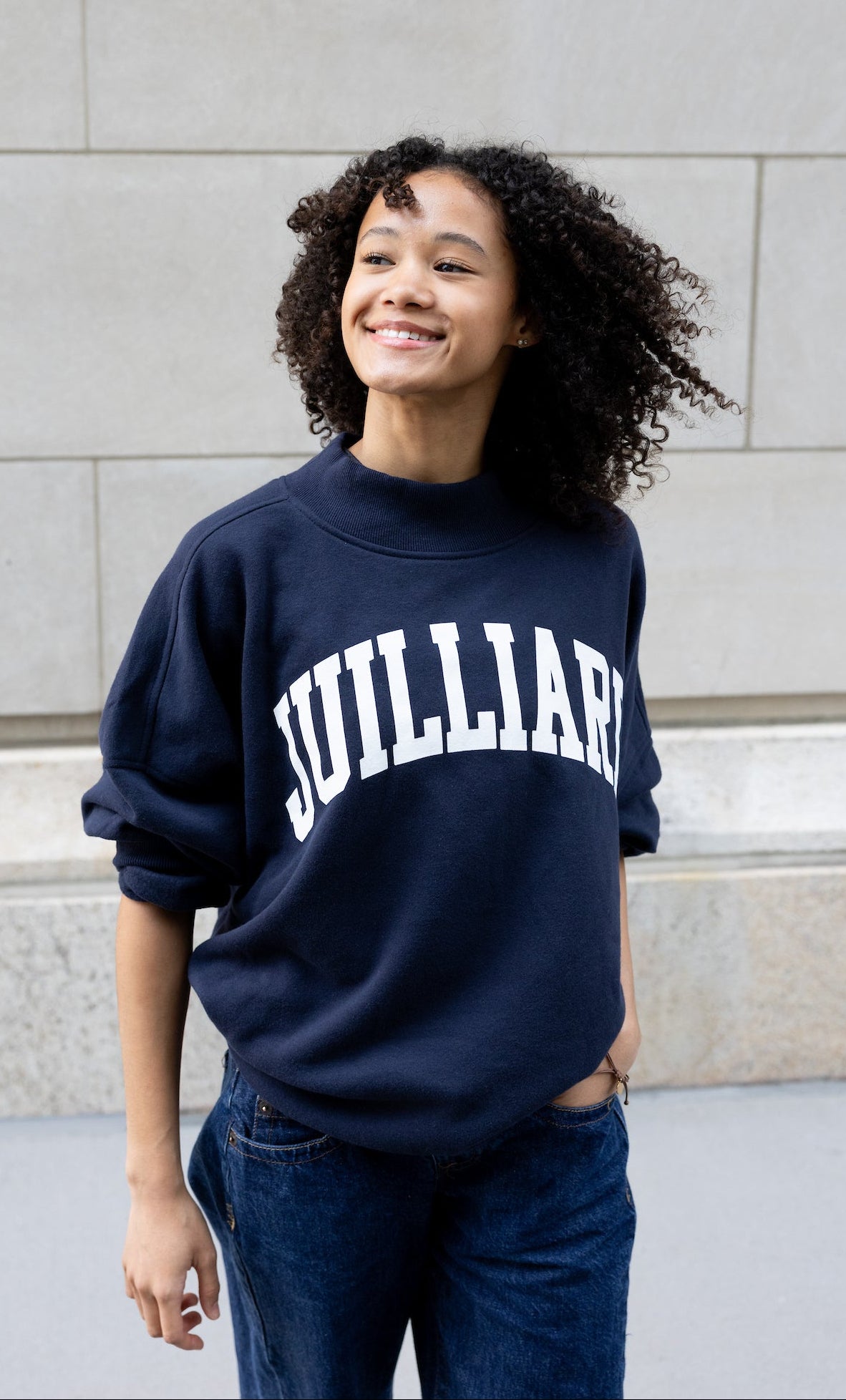 Sweatshirt: Diana Mock-Neck Reverse Fleece