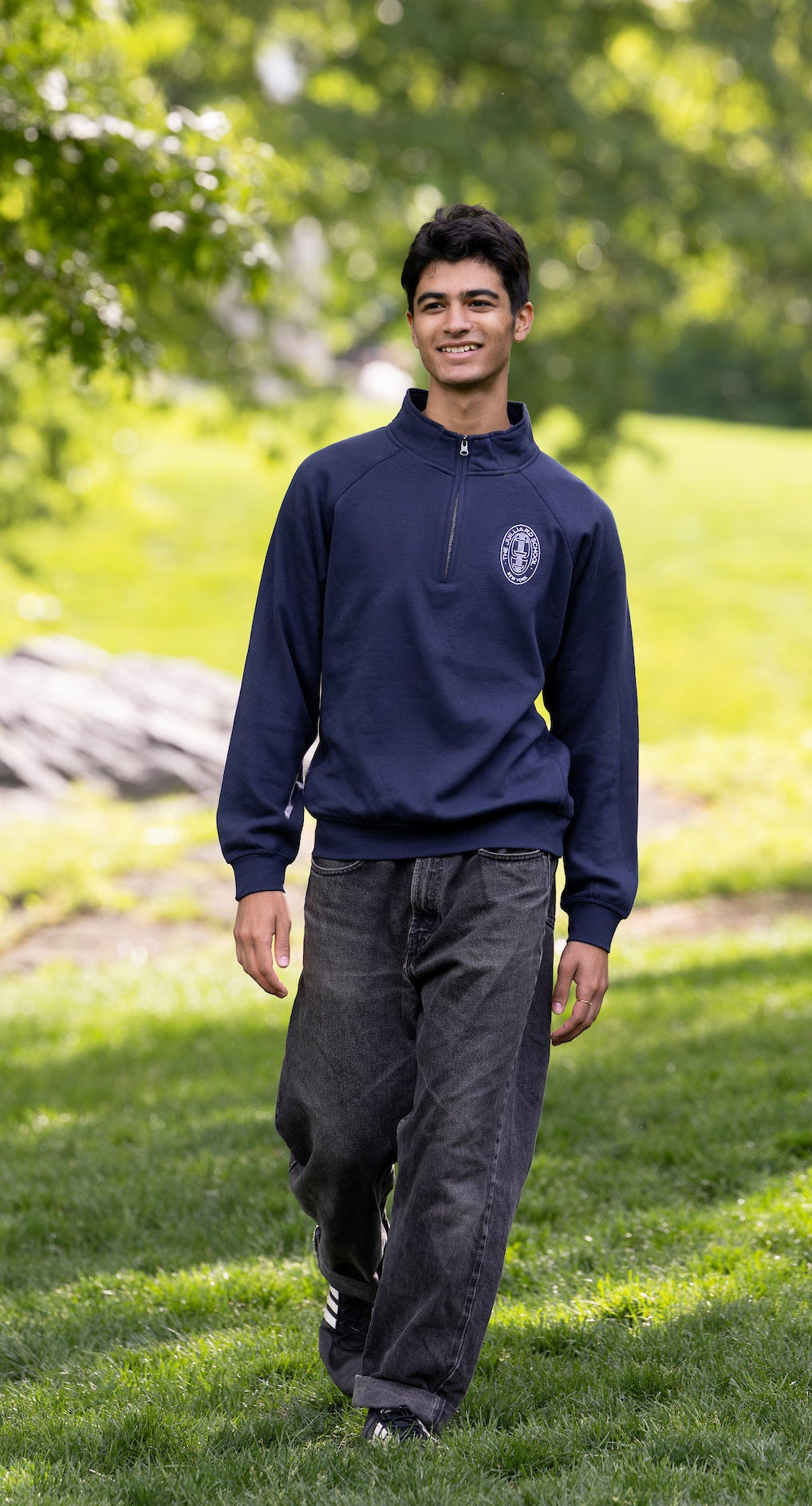 Sweatshirt: Essential Unisex Quarter Zip with Embroidered Seal