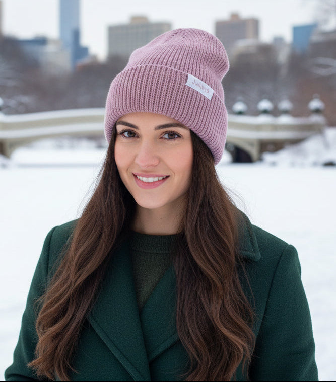 Clearance: Beanie: Juilliard ribbed cuff dusty rose