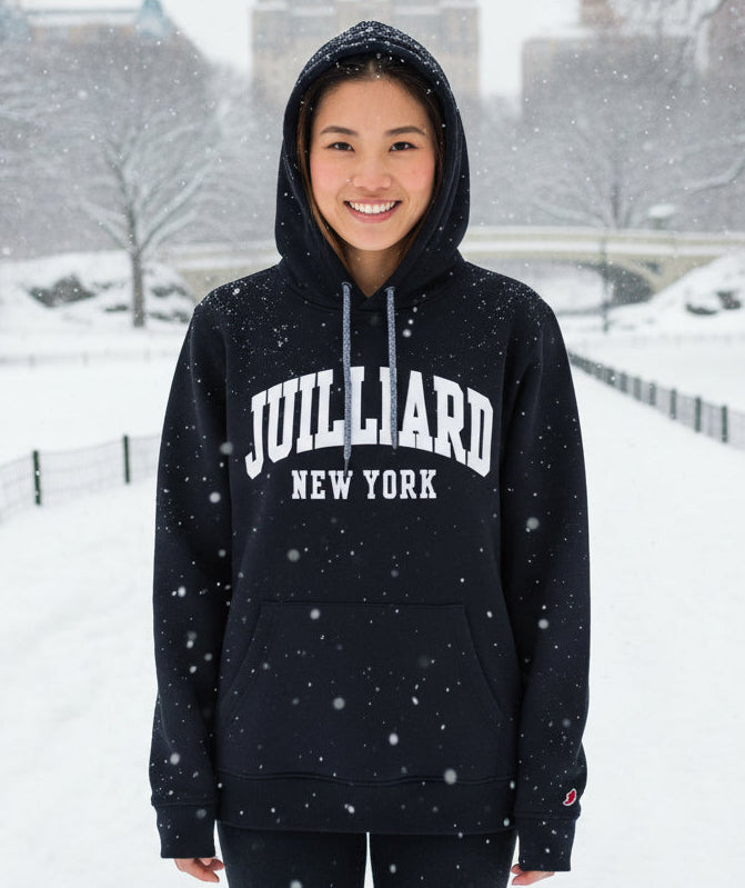 Sweatshirt: 1991 Embroidered Hooded Juilliard NEW YORK logo