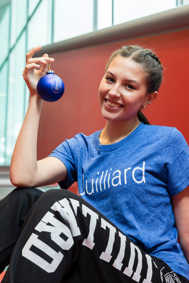 Ornament: Shatterproof Ball Blue with Juilliard Seal
