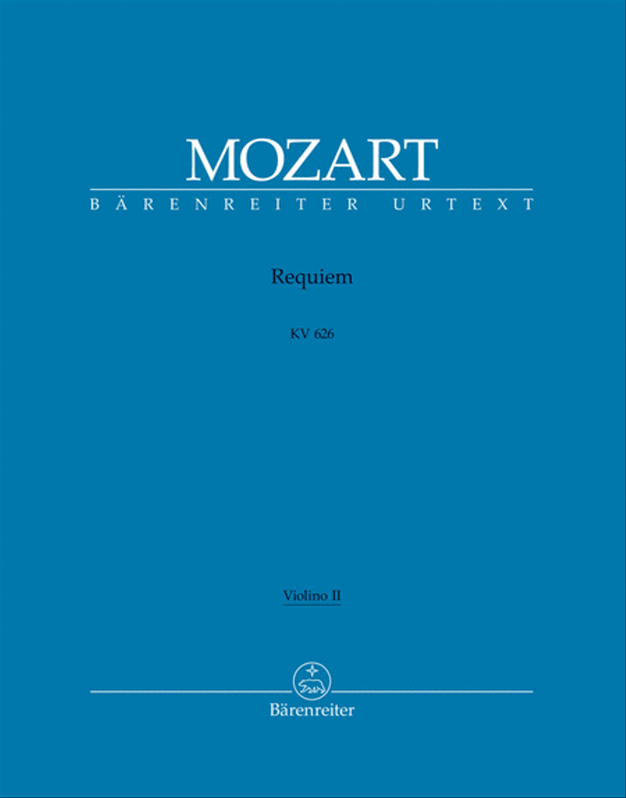 Mozart: Requiem K. 626 Violin 2 Part, Urtext edition