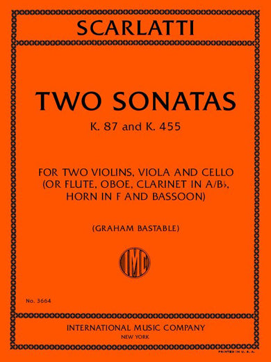Scarlatti: Two Sonatas, K. 87 and K. 455, International Music Company No. 3664, cover