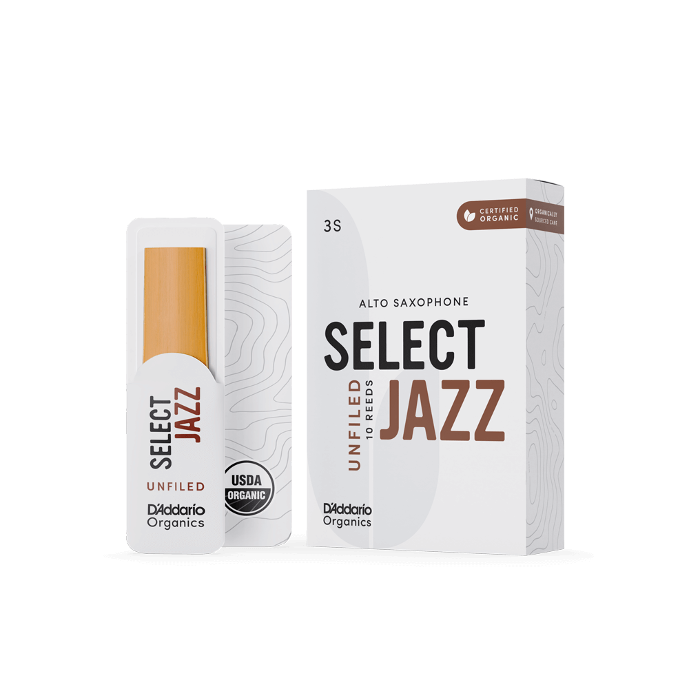 Reed: D'Addario Organic Select Jazz Alto Saxophone, Unfiled (10 pk)