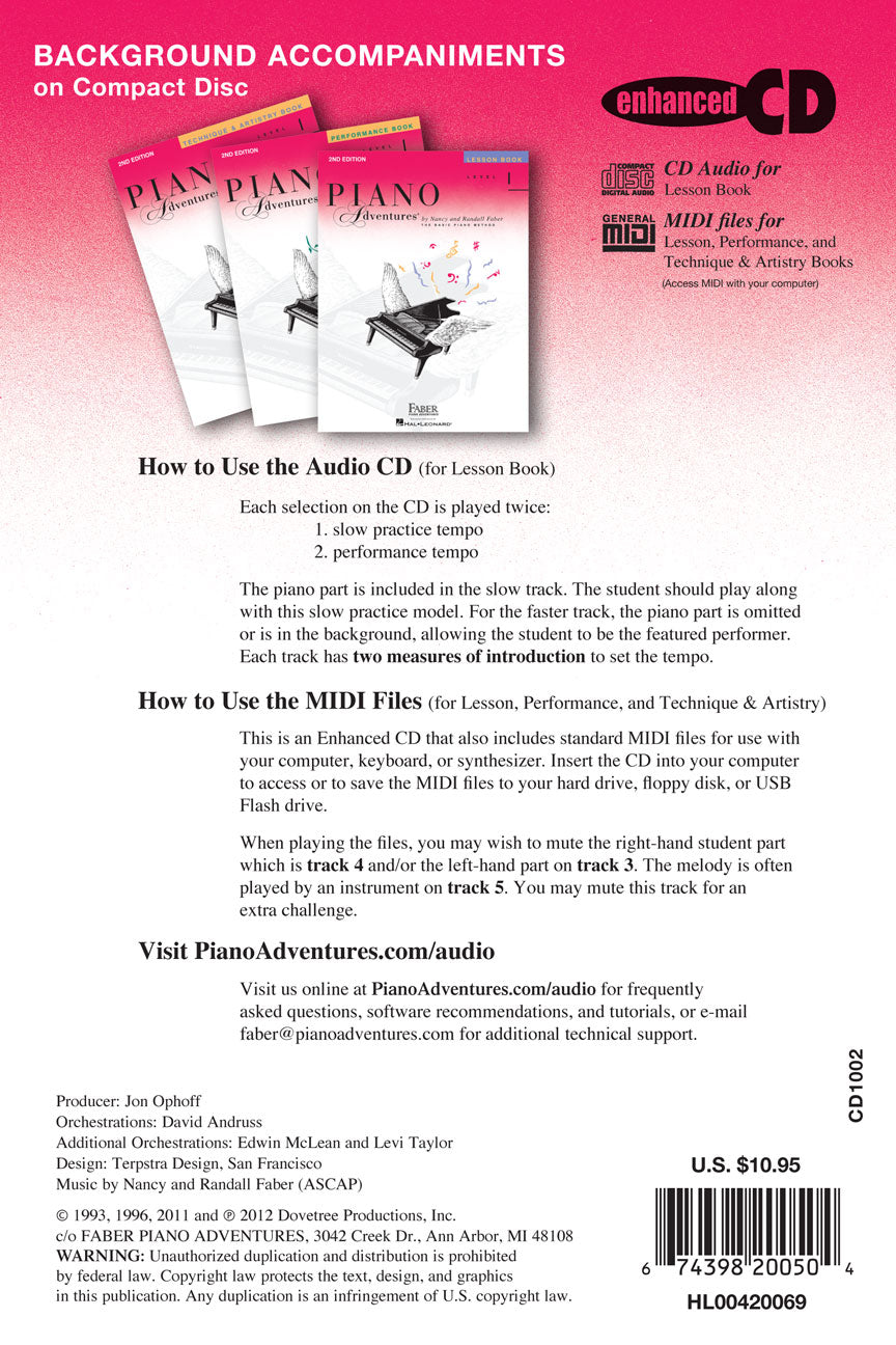 Faber Piano Adventures Technique & Artistry Book (CD only) - Level 1