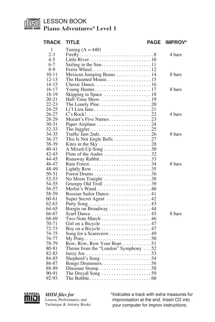 Faber Piano Adventures Technique & Artistry Book (CD only) - Level 1