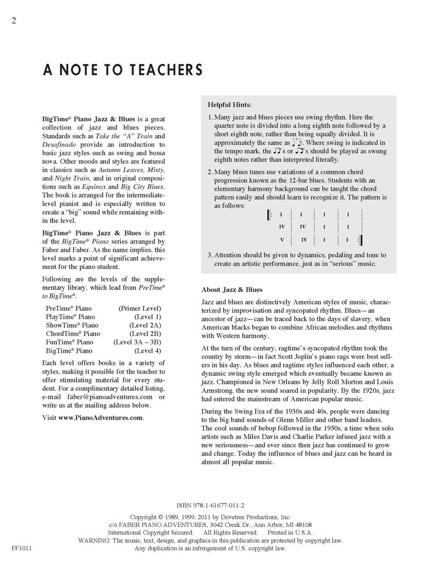 Faber Jazz & Blues - BigTime Piano - Level 4