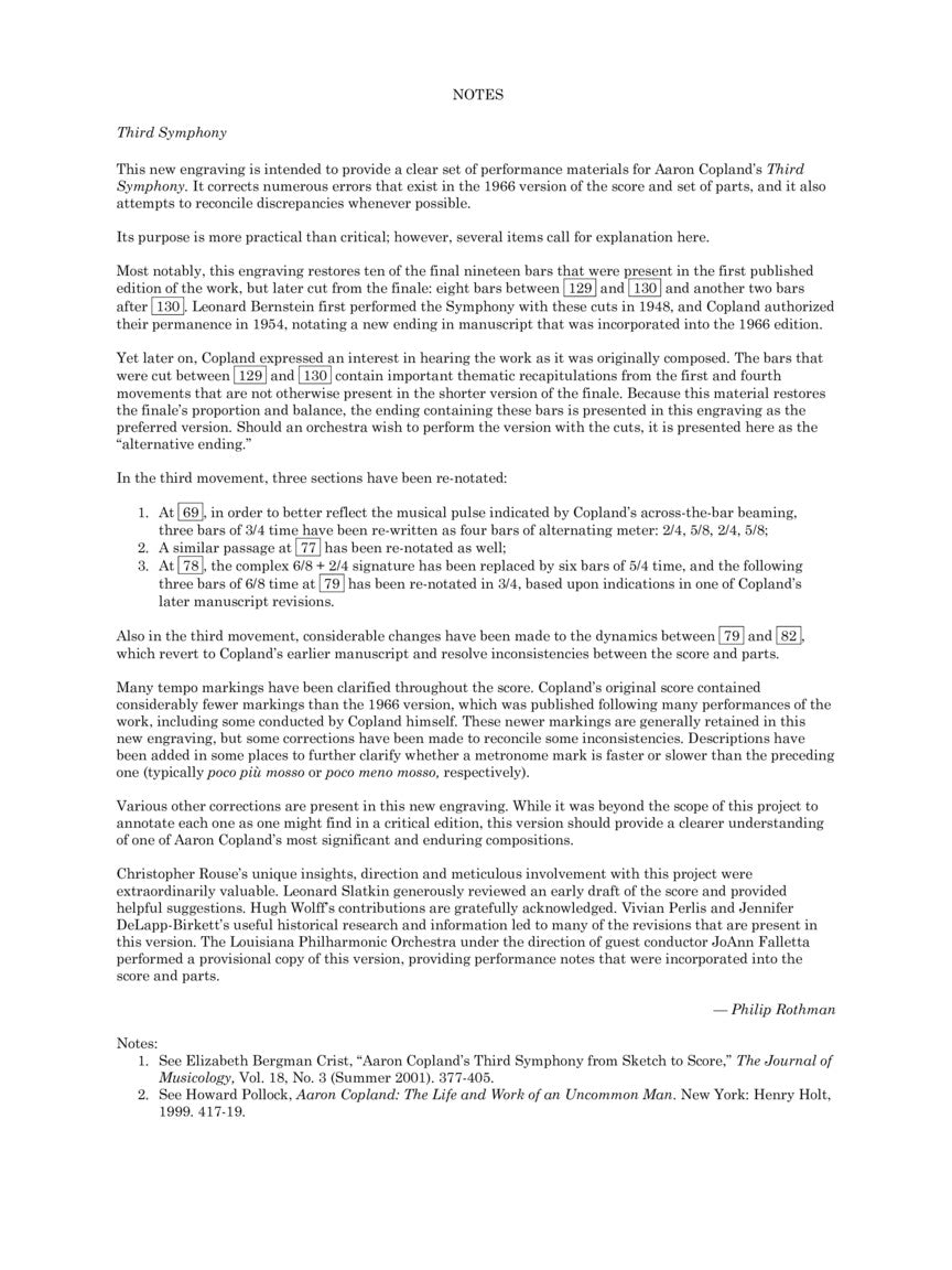 Copland: Symphony No. 3 (Full Score)