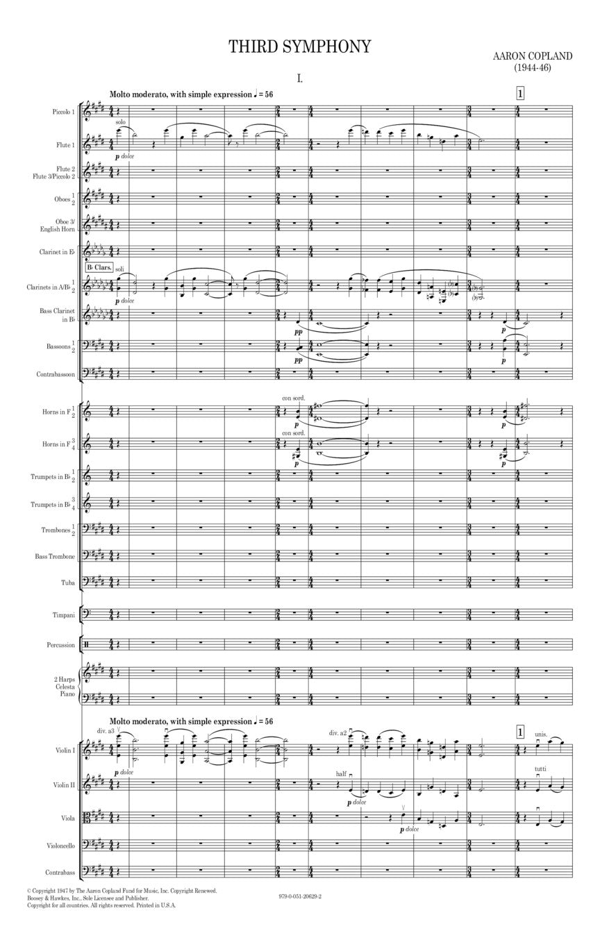 Copland: Symphony No. 3 (Study Score)