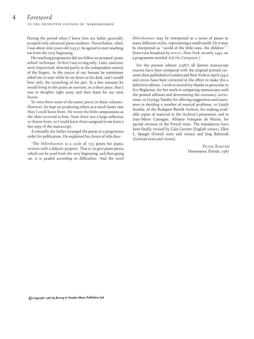 Bartok Mikrokosmos Volume 1 (Pink)