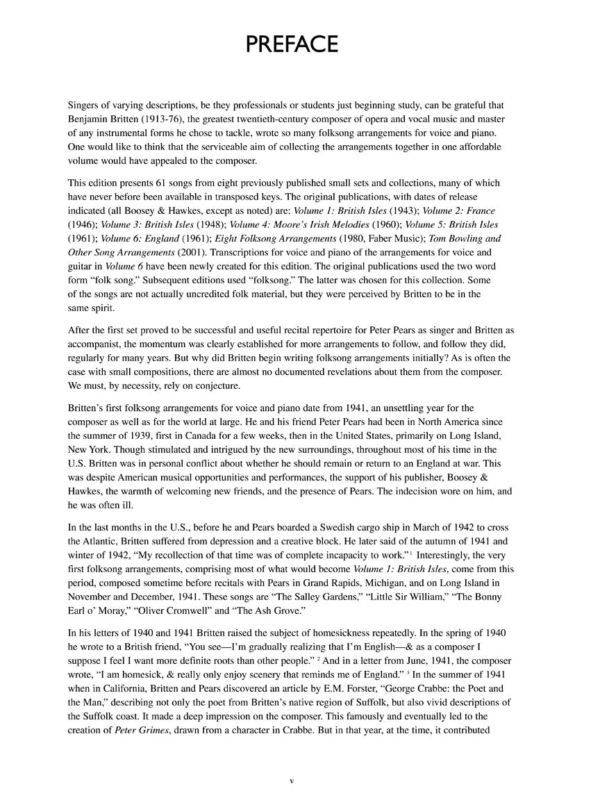 Britten Complete Folksong Arrangements 61 Songs for High Voice