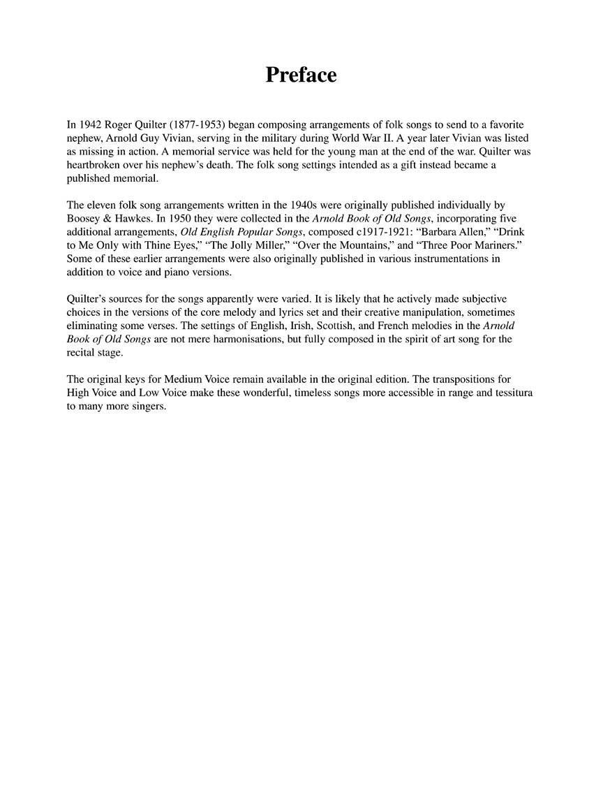 Arnold Book of Old Songs