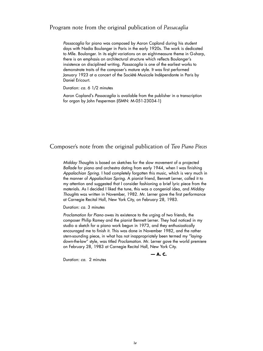 Copland: The Copland Piano Collection