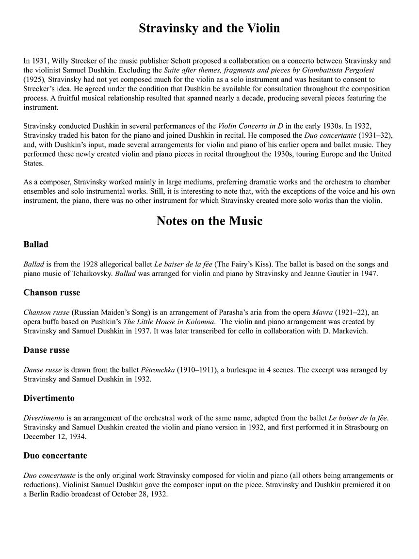 Stravinsky The Violin Collection